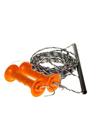 Kit de conversion d'un système de poulie à fil unique en un système de poulie à double fil pour l'ouverture automatique des pâturages