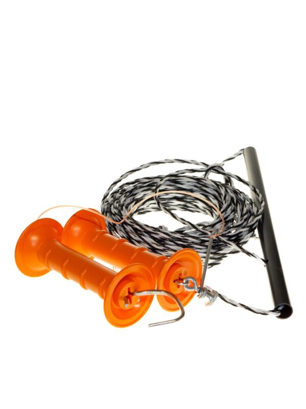 Kit de conversion d'un système de poulie à fil unique en un système de poulie à double fil pour l'ouverture automatique des pâturages