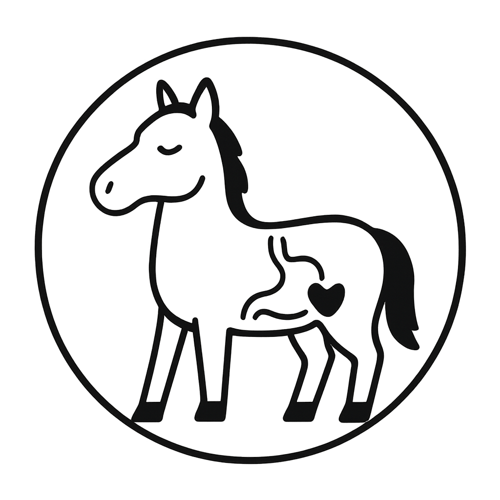 Horse without stomach pain clipart