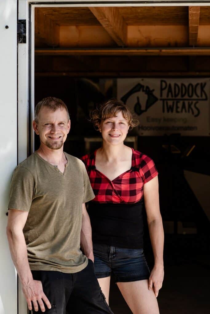 Shanna and Justus in front of the workshop